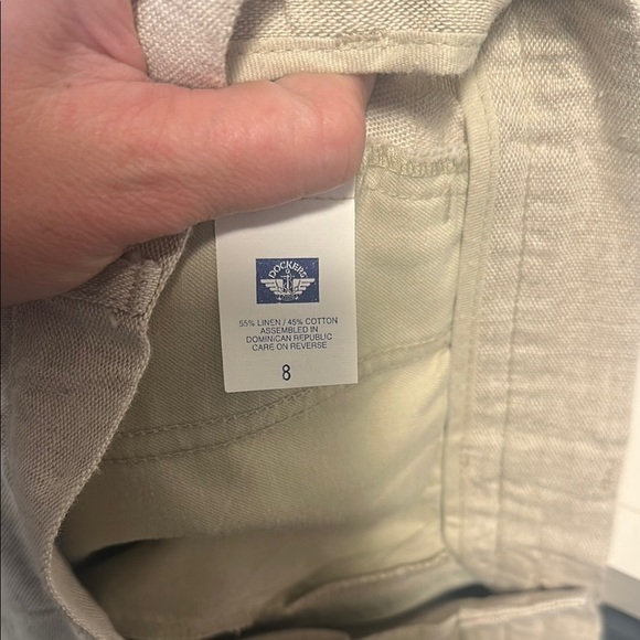 Dockers Cream Flat Front Shorts Tailored Casual Style - Picture 6 of 6